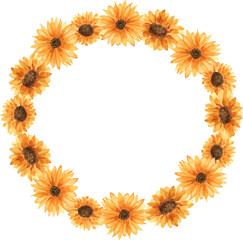 Watercolor Sunflower Circle Wreath