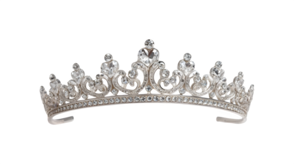 Elegant silver tiara crown for jewellery photography

