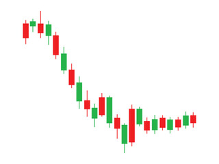 Stock market trading chart illustrating financial trends with candlestick patterns vector illustration