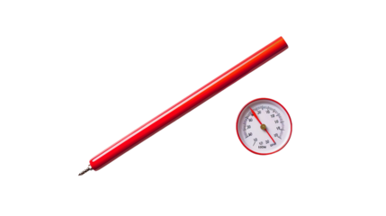 Old-Fashioned Analog Thermometer for Accurate Readings on white background