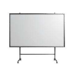 Obraz premium Large Blank Whiteboard On A Metal Stand Isolated Transparent Background The Board Has A Silver Frame