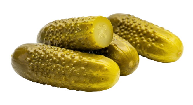 Isolated Pickled Cucumbers, Sour Green Food