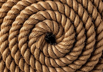 Strength and Connection: Coiled Rope Symbolizing Unity and Resilience for Marketing and Branding