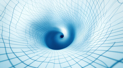 Dynamic Abstract Spiral Design, Digital Art, Modern Aesthetics, Vortex Concept, Blue Tones, Close-Up View