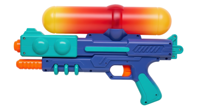Isolated futuristic water gun