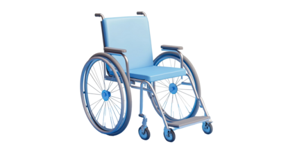 Disabled person in wheelchair mobility aid isolated on white background