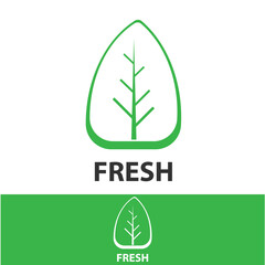 Fresh Organic Logo with Leaf and Nature Elements