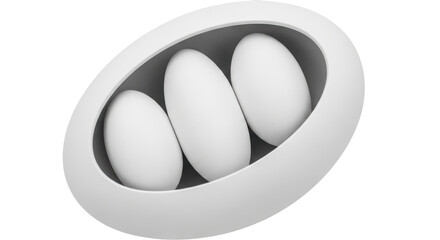 Isolated white eggs