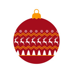 Collection of bright Christmas baubles or toys with simple festive designs