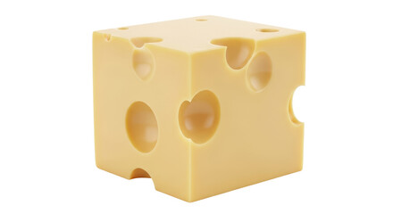 Isolated Block of Swiss Cheese