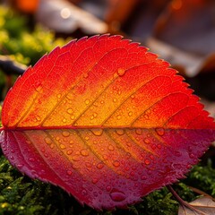 red leaf on the ground