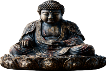 Buddha statue isolated on transparent background. PNG,