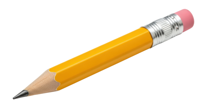 Isolated Short Yellow Pencil