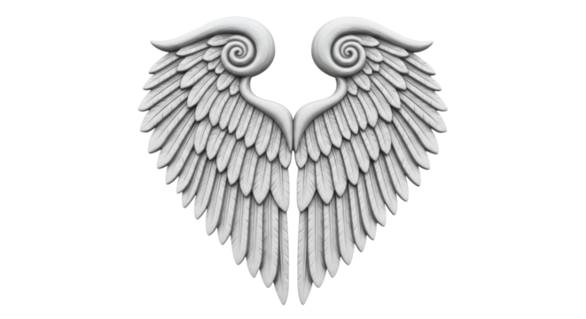Isolated Wings on White Background - Powered by Adobe