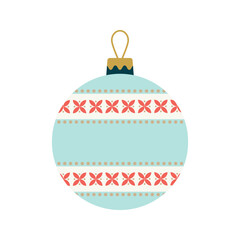 Collection of bright Christmas baubles or toys with simple festive designs