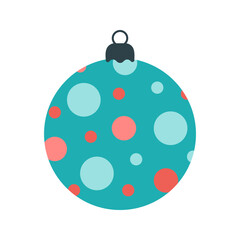 Collection of bright Christmas baubles or toys with simple festive designs