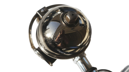 Cycling Accessory Bell in Golden Light on white background