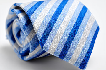 Fototapeta premium blue and white striped professional business tie