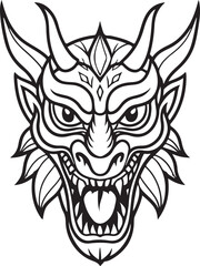A black tribal tattoo illustration of a wild wolf head, symbolizing power and nature
