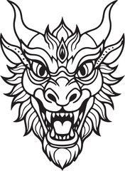A majestic tribal lion head tattoo vector illustration representing the wild power and symbol of a cat