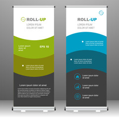 Business Roll up banner modern template design, for brochure, business, flyer, infographics. modern x-banner and flag-banner advertising. vector illustration