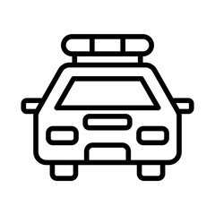 Obraz premium Police Car line vector icon design