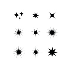 Set of different beautiful star and spakle shapes vector, collection