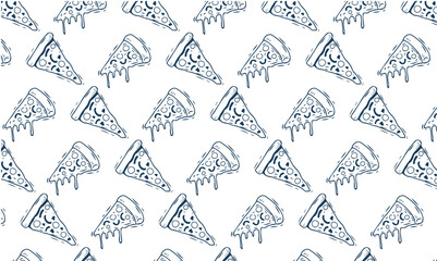 Pizza Slices Seamless Pattern Vector – Fast Food Background