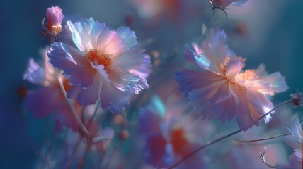 Ethereal blooms in dreamlike hues. AI image