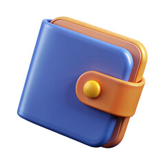 A blue and orange wallet
