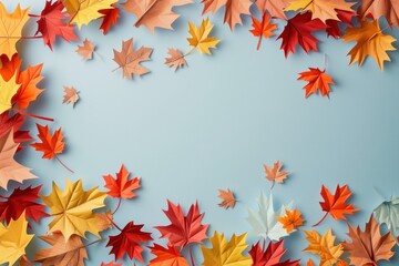 Fototapeta premium Fall leaves background backgrounds maple plant.