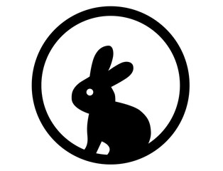 autumn icon 11A : Moon and Rabbit Silhouette, moon, rabbit, bunny, silhouette, japanese, tsukimi, autumn, night, folklore, festival, outline, sacred, cultural, mythology, lunar, traditional, peaceful,