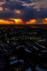 Obraz premium Neighborhoods close to the Everglades wildfires