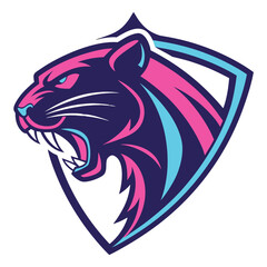 Neon Panther Esports Mascot Logo Vector – Stealth Gaming Emblem, Transparent