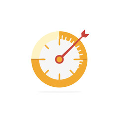 Simple Illustration of a Timer Clock with Arrow Style Hand Showing Progress or Countdown