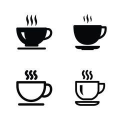 Obraz premium Set of coffee cup icon symbol vector on white background
