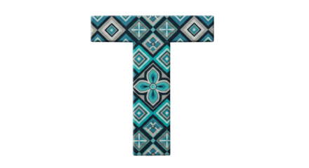 Isolated Patterned Letter T