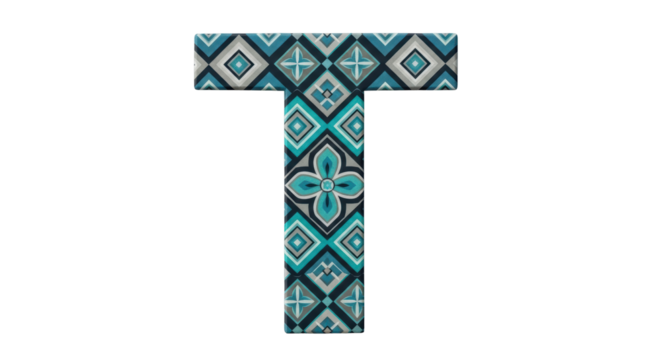 Isolated Patterned Letter T
