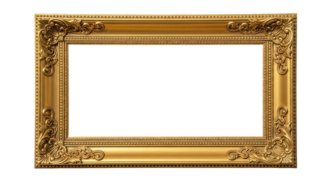 Isolated Gold Picture Frame