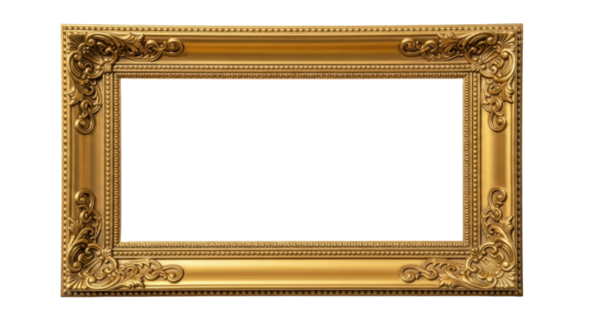 Isolated Gold Picture Frame