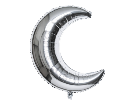 Shiny silver moon balloon