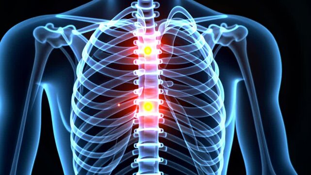 Ribs human, bone anatomy, skeletal health. Organ protection. Sternum shields vital organs. Cartilage flexibility aids breathing. Thoracic structure supports posture.