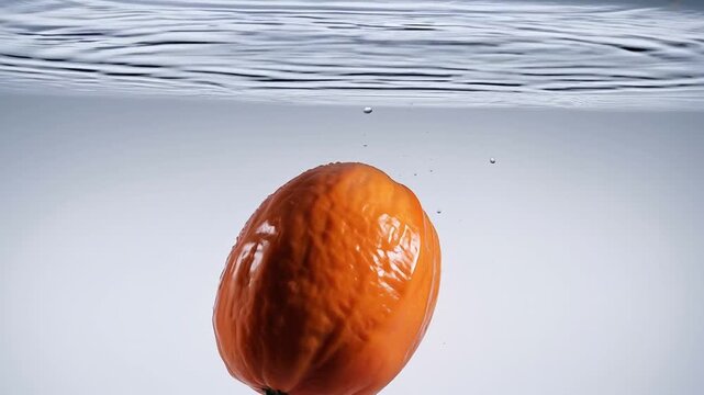 Zapote Fruit Falling Into Water With Splash Effect In Fresh Motion