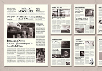 Classic And Professional Newspaper Layout Template