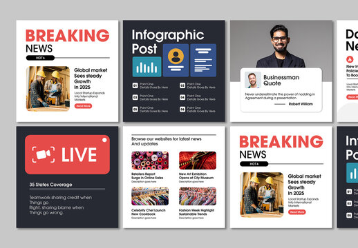 News And Business Social Media Post Layout Design