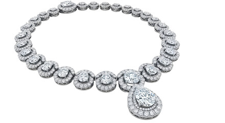 silver necklace isolated on white