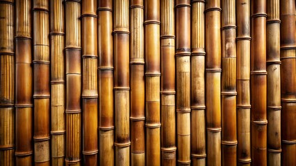 Fototapeta premium Detailed close up of bamboo stalks creating a textured background pattern