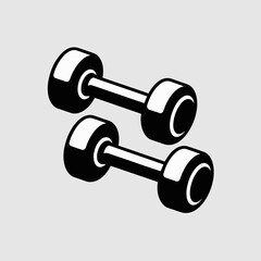 dumbbell on white background