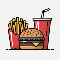 burger and fries
