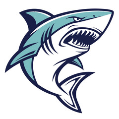 Naklejka premium Aqua Shark Mascot Logo Vector – Ocean Predator Gaming Emblem, Transparent
